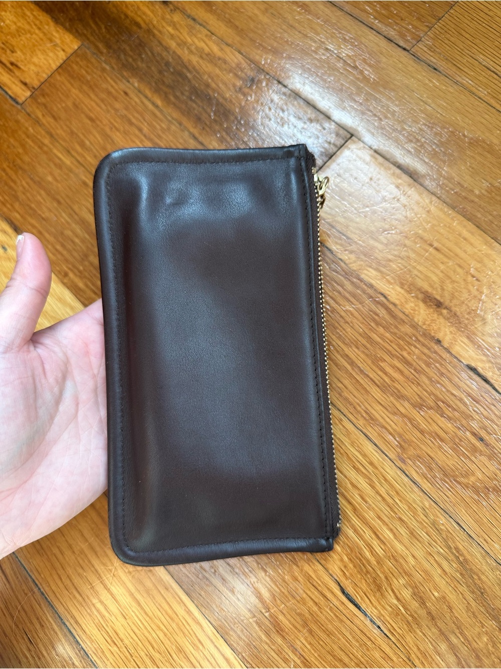 Vintage COACH Skinny Case 7170 stripped interior brown Glovetanned Leather - Picture 4 of 9